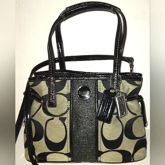 ★BRAND NEW★Gorgeous COACH Signature Stripe Convertible Mini Carryall Crossbody - Picture 2 of 16